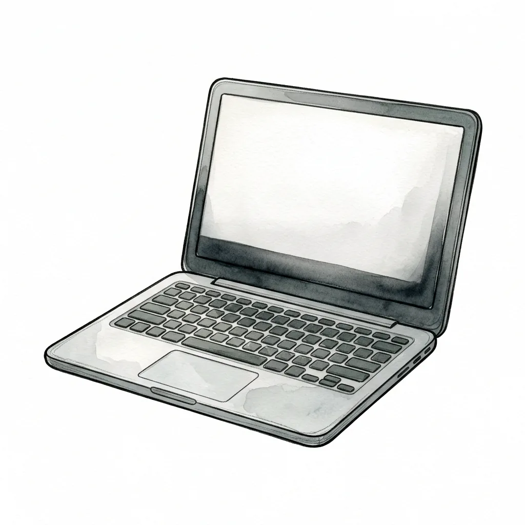 Otevřený notebook s klávesnicí v šedé a antracitové barvě, bez zelených či růžových tónů.
