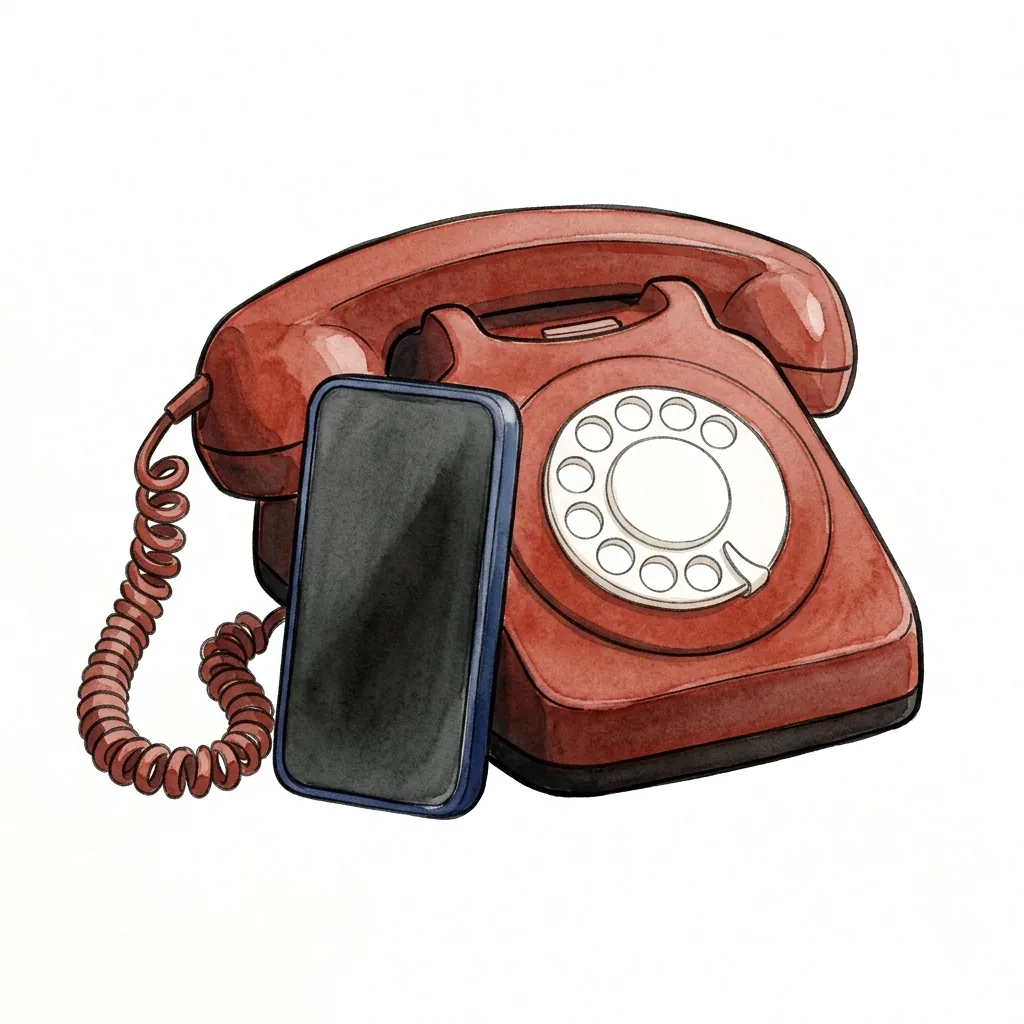 Starý vytáčecí telefon vedle moderního chytrého telefonu